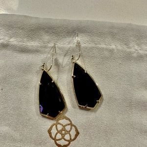 Kendra Scott Black Faceted Drop Earrings